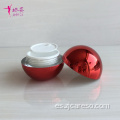 Tarro de crema galvanizado con forma de bola Tarro de crema de plástico